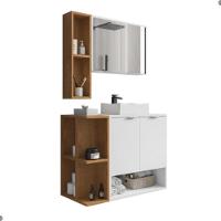 Jogo De Gabinete E Espelheira Toulon Branco Naturalle - 3