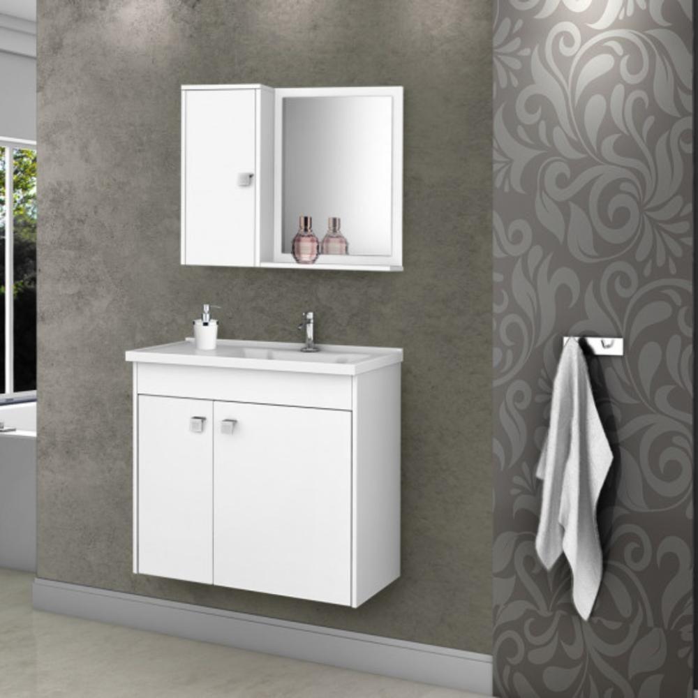 Conjunto Gabinete E Espelheira Colmar Branco - 1