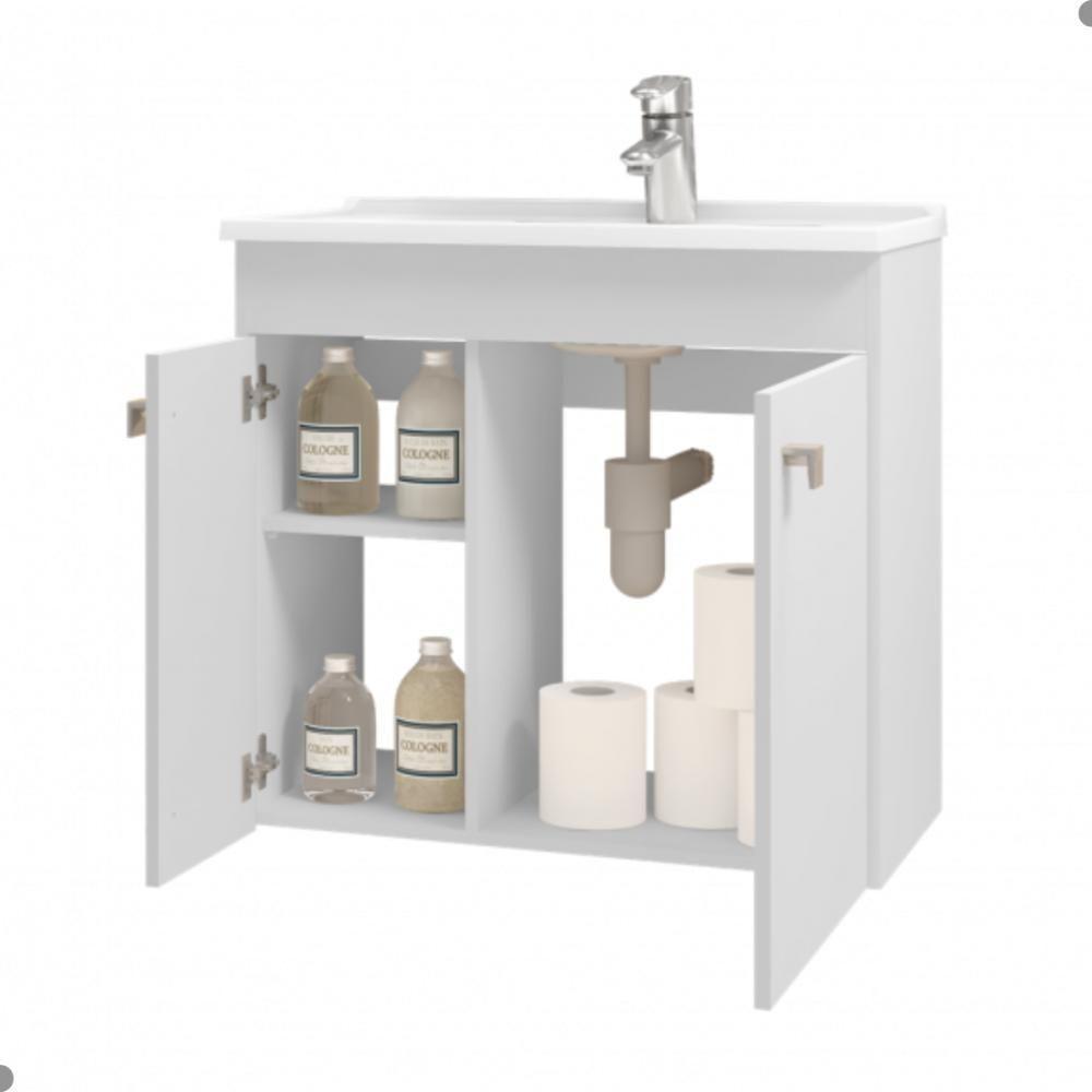 Conjunto Gabinete E Espelheira Colmar Branco - 2