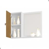Conjunto Gabinete E Espelheira Colmar Branco Ripado - 3