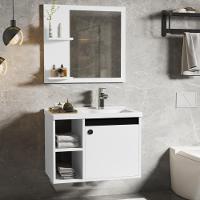 Jogo Gabinete Com Cuba E Espelheira Haiti Branco Preto - 1