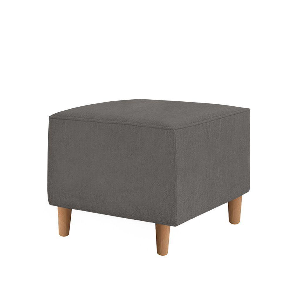 Kit Amamentação Poltrona + Puff + Almofada Julia Suede Cinza - 3