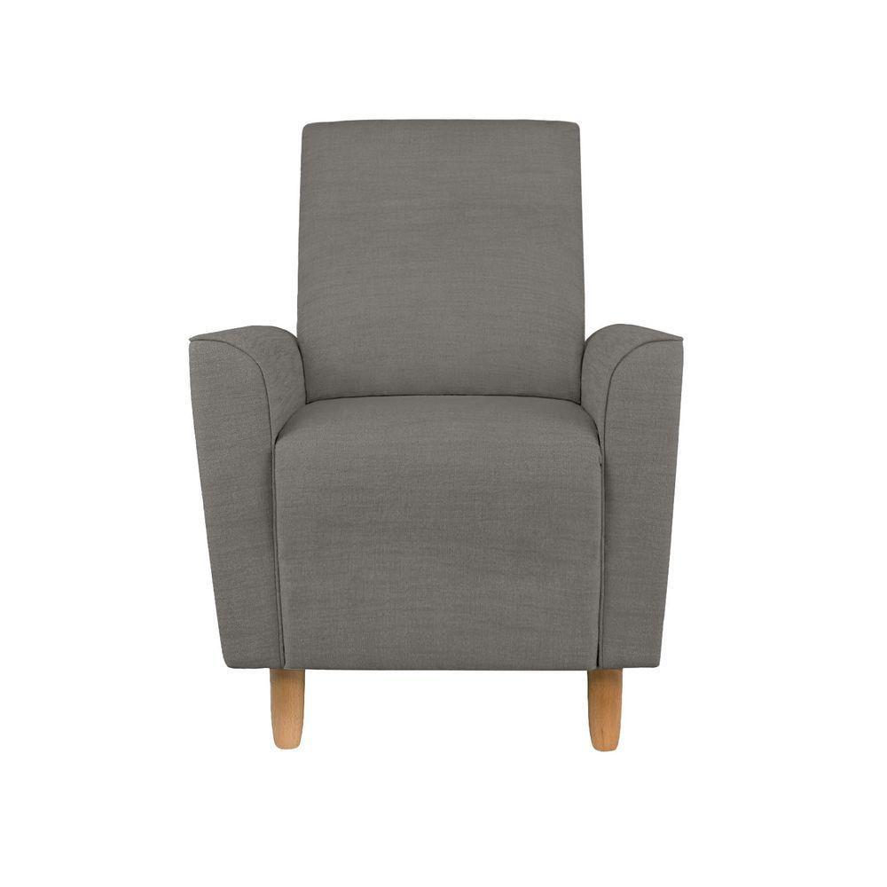 Kit Amamentação Poltrona + Puff + Almofada Julia Suede Cinza - 6