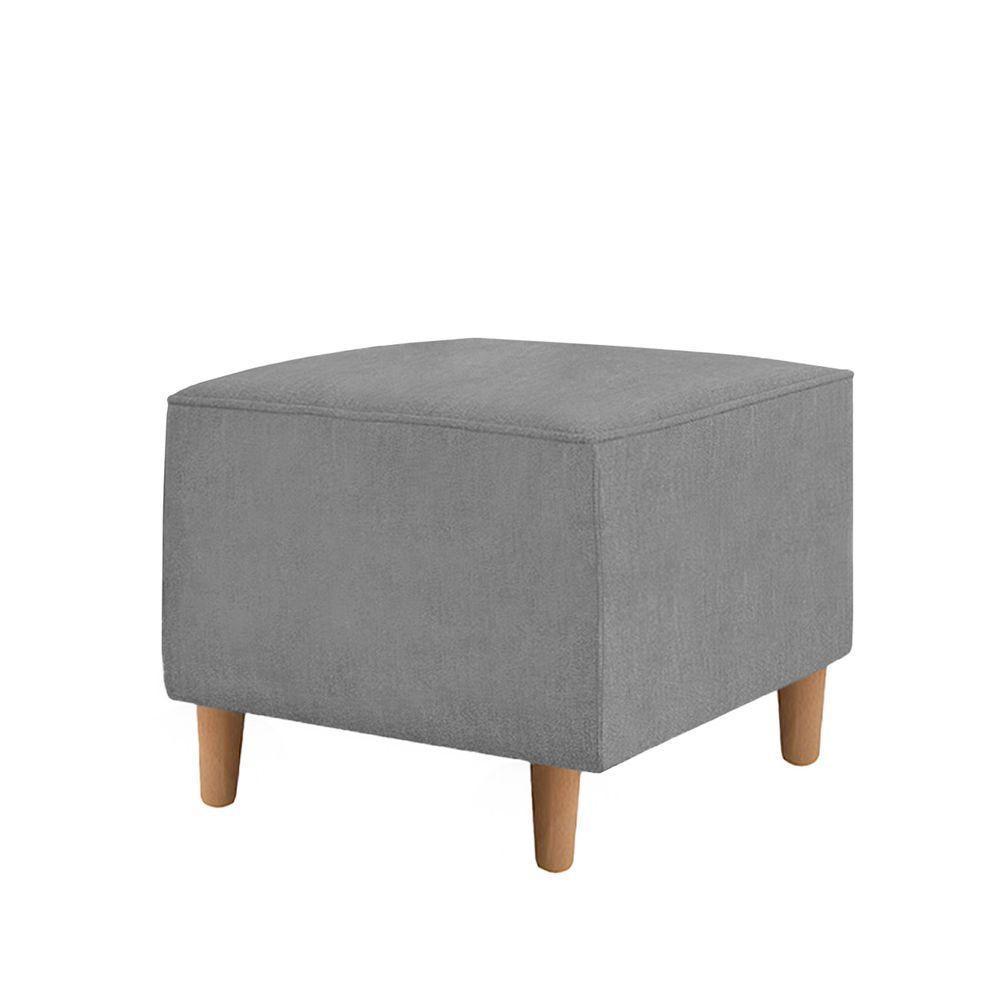 Kit Amamentação Poltrona + Puff + Almofada Julia Linho Cinza - 3