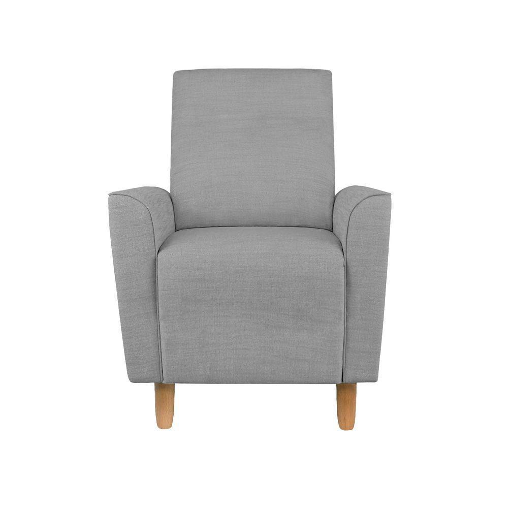 Kit Amamentação Poltrona + Puff + Almofada Julia Linho Cinza - 6