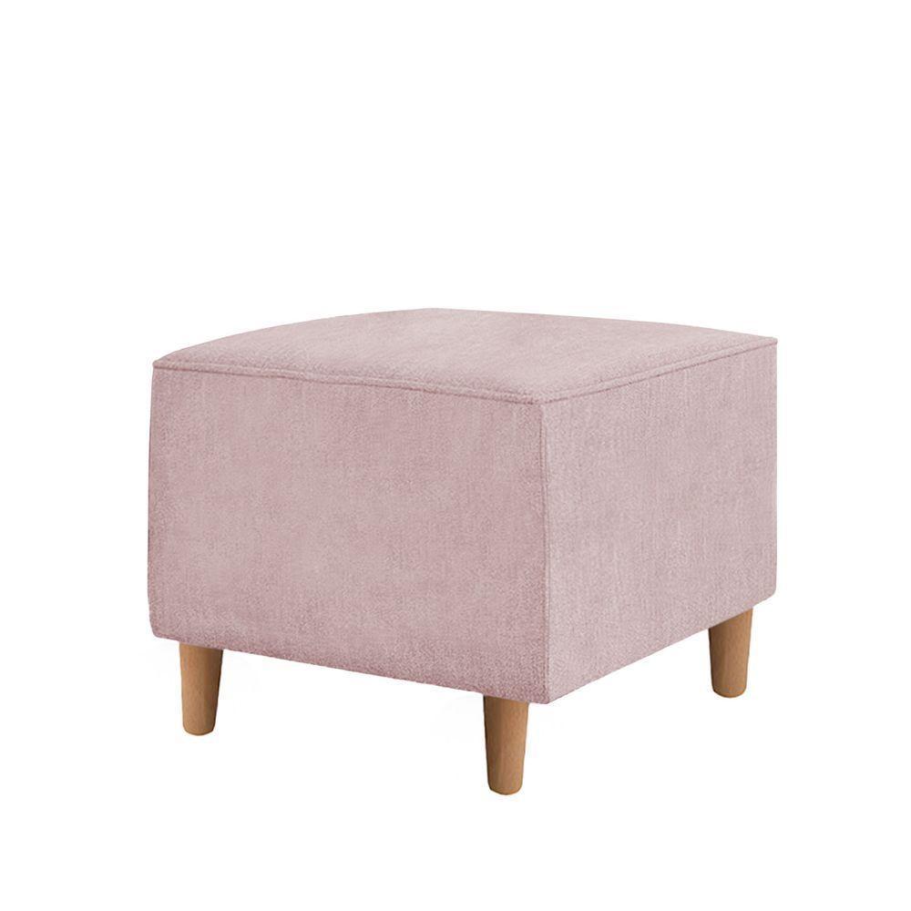 Kit Amamentação Poltrona + Puff + Almofada Julia Suede Rosa Bebe - 5