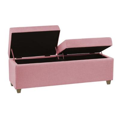 Recamier Bau Madri 1,40m Corino Rosa Bebe - Inova Decorações