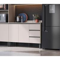 Balcão De Cozinha Para Pia 120 Cm 2 Portas 3 Gavetas Quiditá Fumê - 2