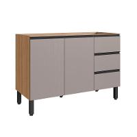 Balcão De Cozinha Para Pia 120 Cm 2 Portas 3 Gavetas Quiditá Montana/fumê - 1