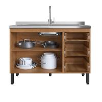 Balcão De Cozinha Para Pia 120 Cm 2 Portas 3 Gavetas Quiditá Montana Com Grafite - 3