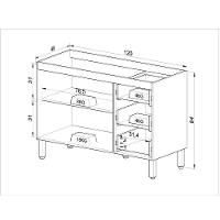 Balcão De Cozinha Para Pia 120 Cm 2 Portas 3 Gavetas Quiditá Fumê/grafite - 4