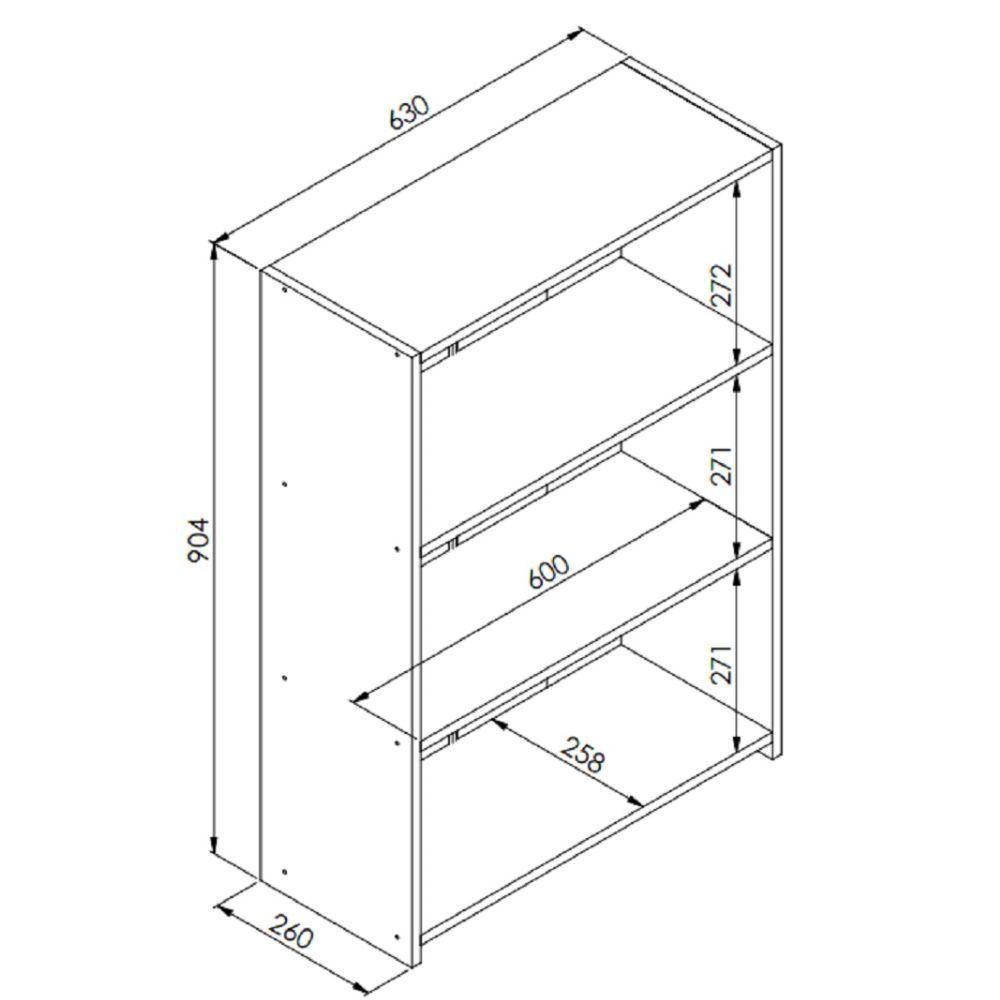 Modulo Organizador Multiuso Funcionale Art In Moveis Preto - 4