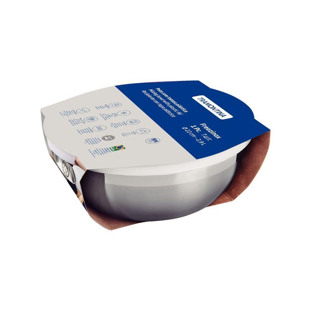 Pote Tramontina Freezinox Redondo em Aço Inox com Tampa Plástica 22 cm 2,9 L - 4