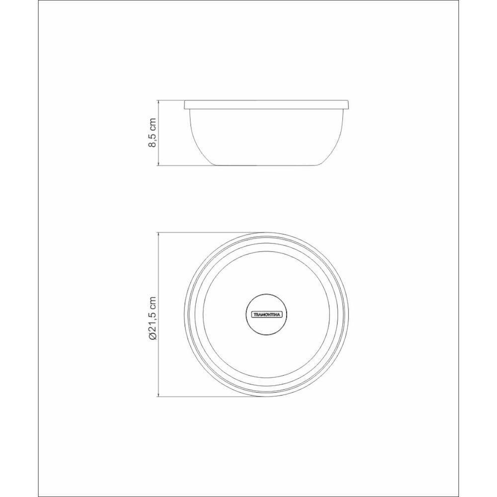Pote Tramontina Freezinox Redondo em Aço Inox com Tampa Plástica 20 cm 2,2 L - 6