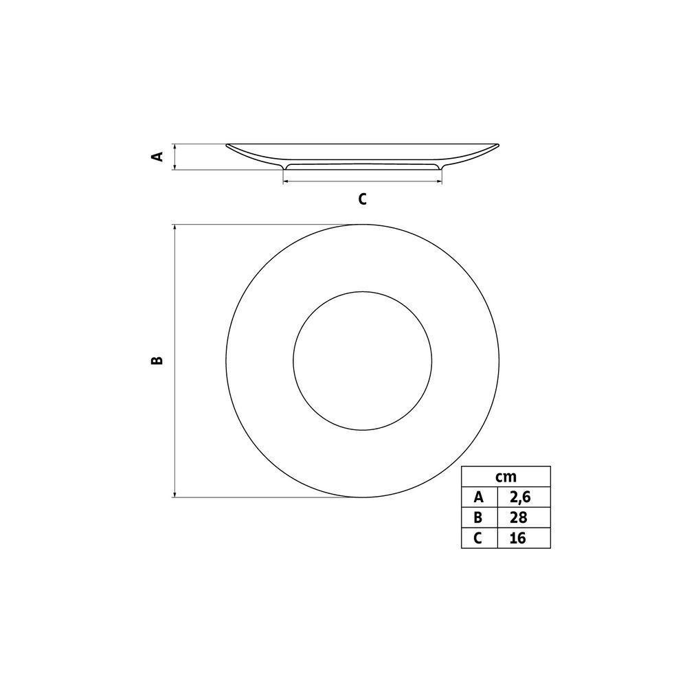 Prato Raso Tramontina Grid Em Porcelana Decorada 28 Cm - 5