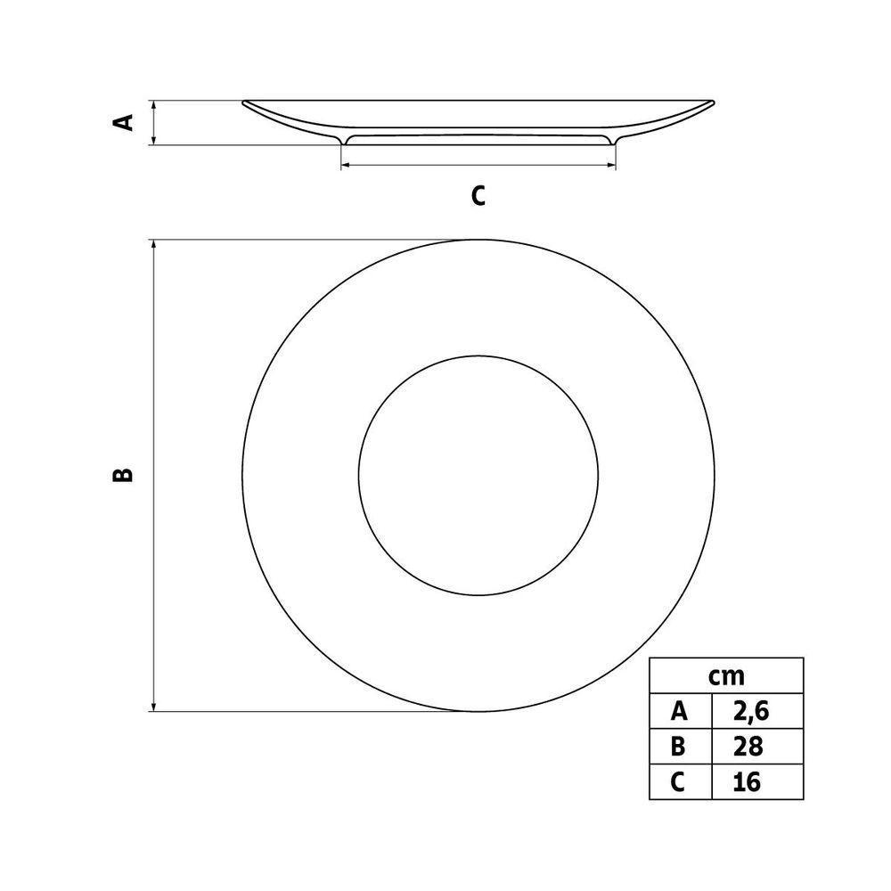 Prato Raso Tramontina Grid Em Porcelana Decorada 28 Cm - 8