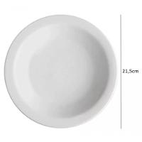 Jogo De 4 Prato Fundo Sopa Massa Branco Ceramica - Porcelart - 7