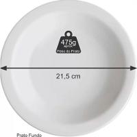 Jogo De 10 Prato Fundo Sopa Massa Branco Ceramica - Porcelart - 7