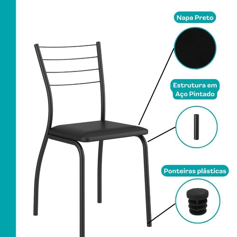 Conjunto Sala De Jantar 6 Cadeiras Valencia Carraro Freijó Preto - 2