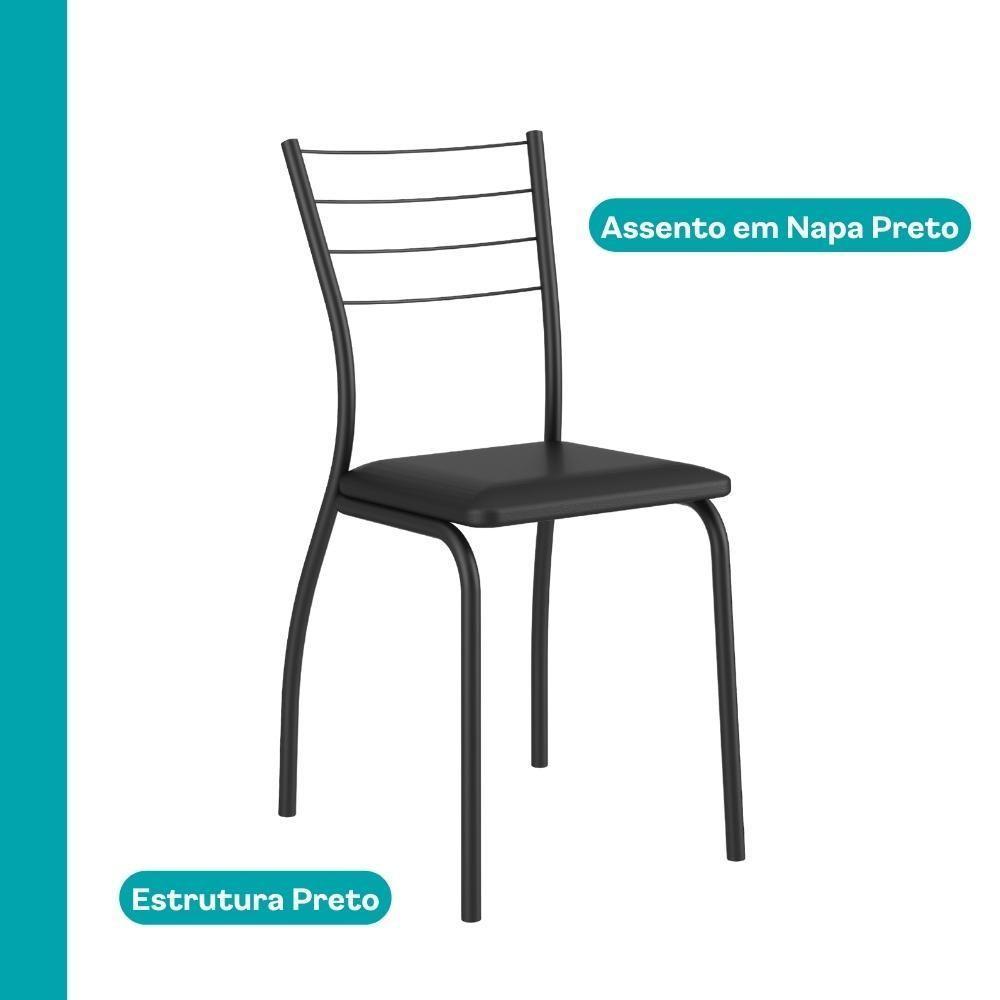 Conjunto Sala De Jantar 6 Cadeiras Valencia Carraro Freijó Preto - 3