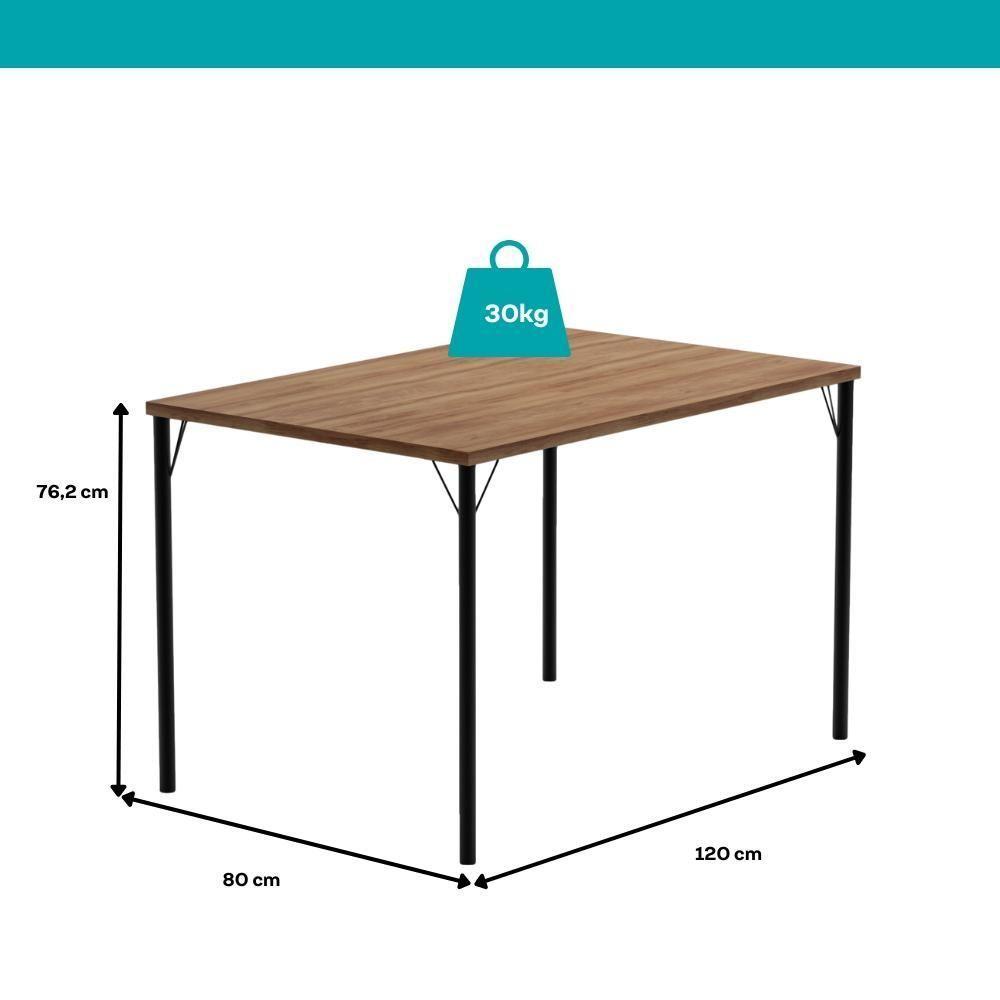 Conjunto Sala De Jantar 6 Cadeiras Valencia Carraro Freijó Preto - 6