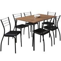 Conjunto Sala De Jantar 6 Cadeiras Valencia Carraro Freijó Preto - 1