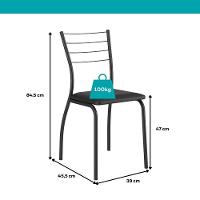 Conjunto Sala De Jantar 6 Cadeiras Valencia Carraro Freijó Preto - 7