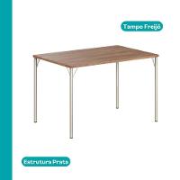 Conjunto Sala De Jantar 6 Cadeiras Valencia Carraro Branco Prata - 2