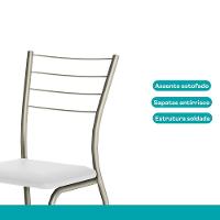 Conjunto Sala De Jantar 6 Cadeiras Valencia Carraro Branco Prata - 6