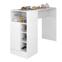 Bancada Gourmet Para Cozinha De 136,5 Cm C- 1 Porta E Nichos Branco Branco - 1