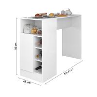 Bancada Gourmet Para Cozinha De 136,5 Cm C- 1 Porta E Nichos Branco Branco - 3