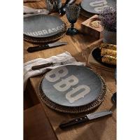 Kit Prato Raso Tramontina Churrasco Stone Em Porcelana 28 Cm 06 Peças - 1