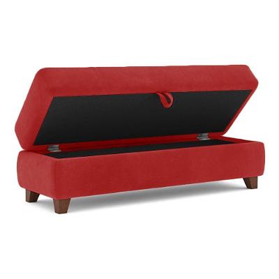 Recamier Calçadeira Bella 120cm Suede Vermelho - Clique Decorações