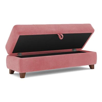 Recamier Calçadeira Bella 1,40m Suede Rose - Clique Decorações