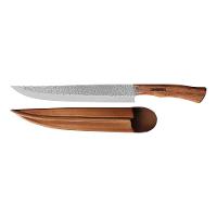 Faca Butcher Tramontina Nômade Com Lâmina Em Aço Inox E Cabo De Madeira Com Bainha De Couro 10 Polegada - 10