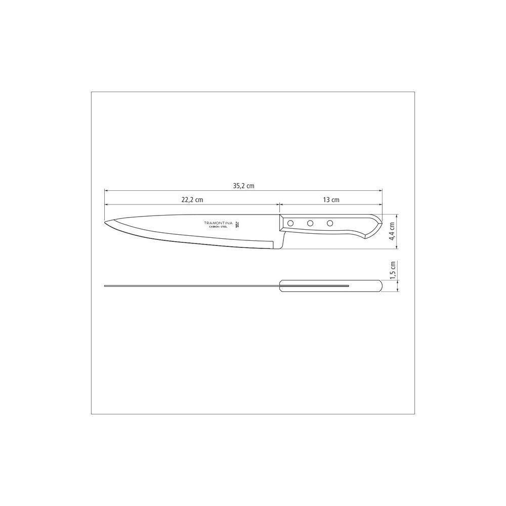 Kit 2 Facas Peixeira/cozinha 9 Lâmina Escura - Tramontina - 3