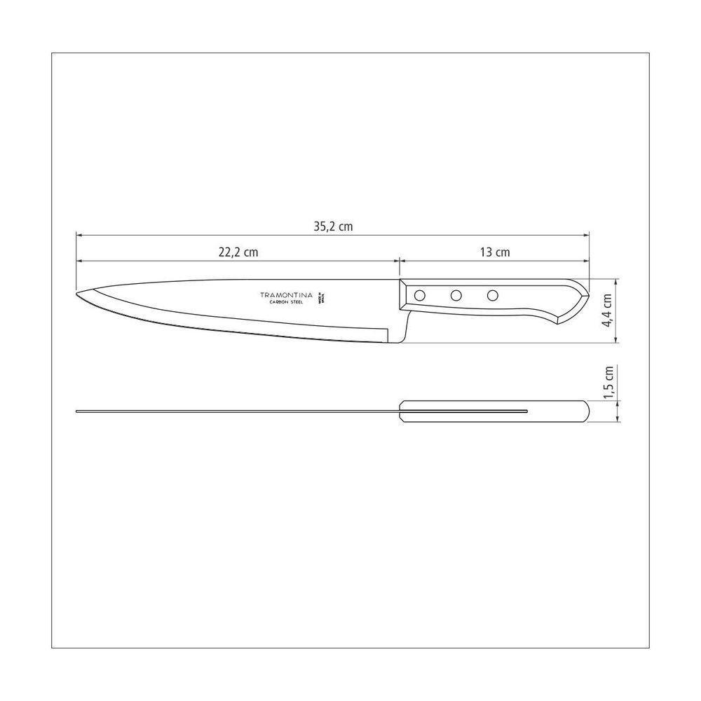 Kit 2 Facas Peixeira/cozinha 9 Lâmina Escura - Tramontina - 4