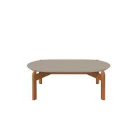 Mesa De Centro Sala Lizz Oblonga Com Pés De Madeira Maciça Off White cedro - 1