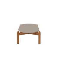 Mesa De Centro Sala Lizz Oblonga Com Pés De Madeira Maciça Off White cedro - 5