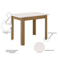 Mesa De Jantar Sala Bellagio 108 X 68 Cm Carvalho/off White - 3