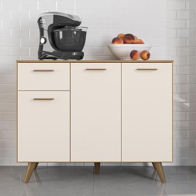 Balcão Cozinha Olinda Com Tampo E 3 Portas E 1 Gaveta Freijo Uv/off Acetinado Freijo