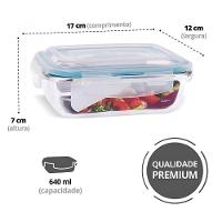Pote De Vidro Retangular Hermetico Marmita 640 Ml - Mimo - 3
