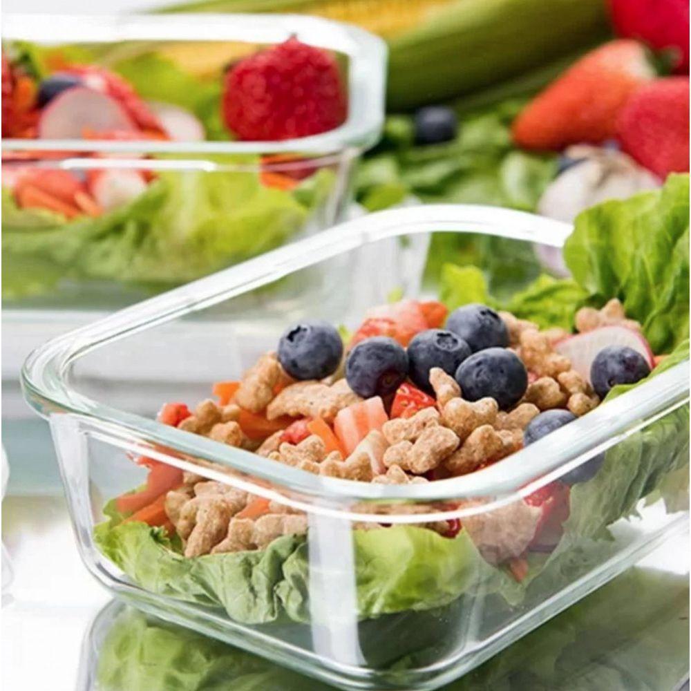 Pote Hermetico Quadrado Marmita De Vidro 550 Ml - Mimo - 2