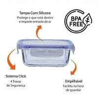 Pote Hermetico Quadrado Marmita De Vidro 550 Ml - Mimo - 8