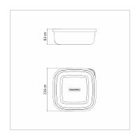 Pote Tramontina Freezinox Em Aço Inox Quadrado Com Tampa Plástica 23 Cm 3,6 L - 3