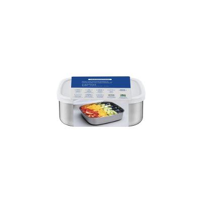 Pote Tramontina Freezinox Em Aço Inox Quadrado Com Tampa Plástica 16 Cm 1,2 L