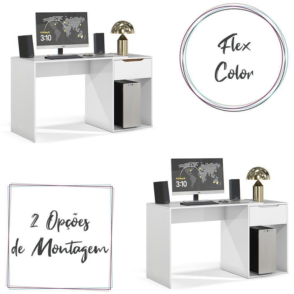 Escrivaninha Flow Quarto Escritorio 1 Gaveta Branco - 4