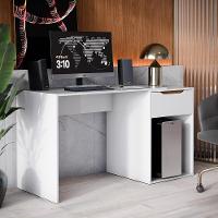 Escrivaninha Flow Quarto Escritorio 1 Gaveta Branco - 1