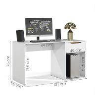 Escrivaninha Flow Quarto Escritorio 1 Gaveta Branco - 5