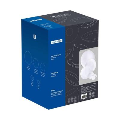 Aparelho De Jantar Tramontina Grid Em Porcelana Decorada 20 Peças